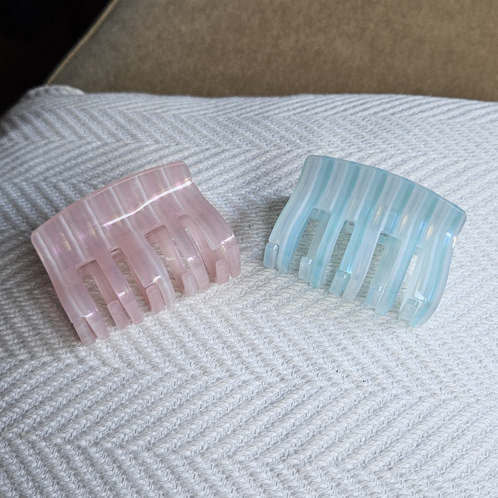 Pastel Pink and Blue Hair Claw Clips